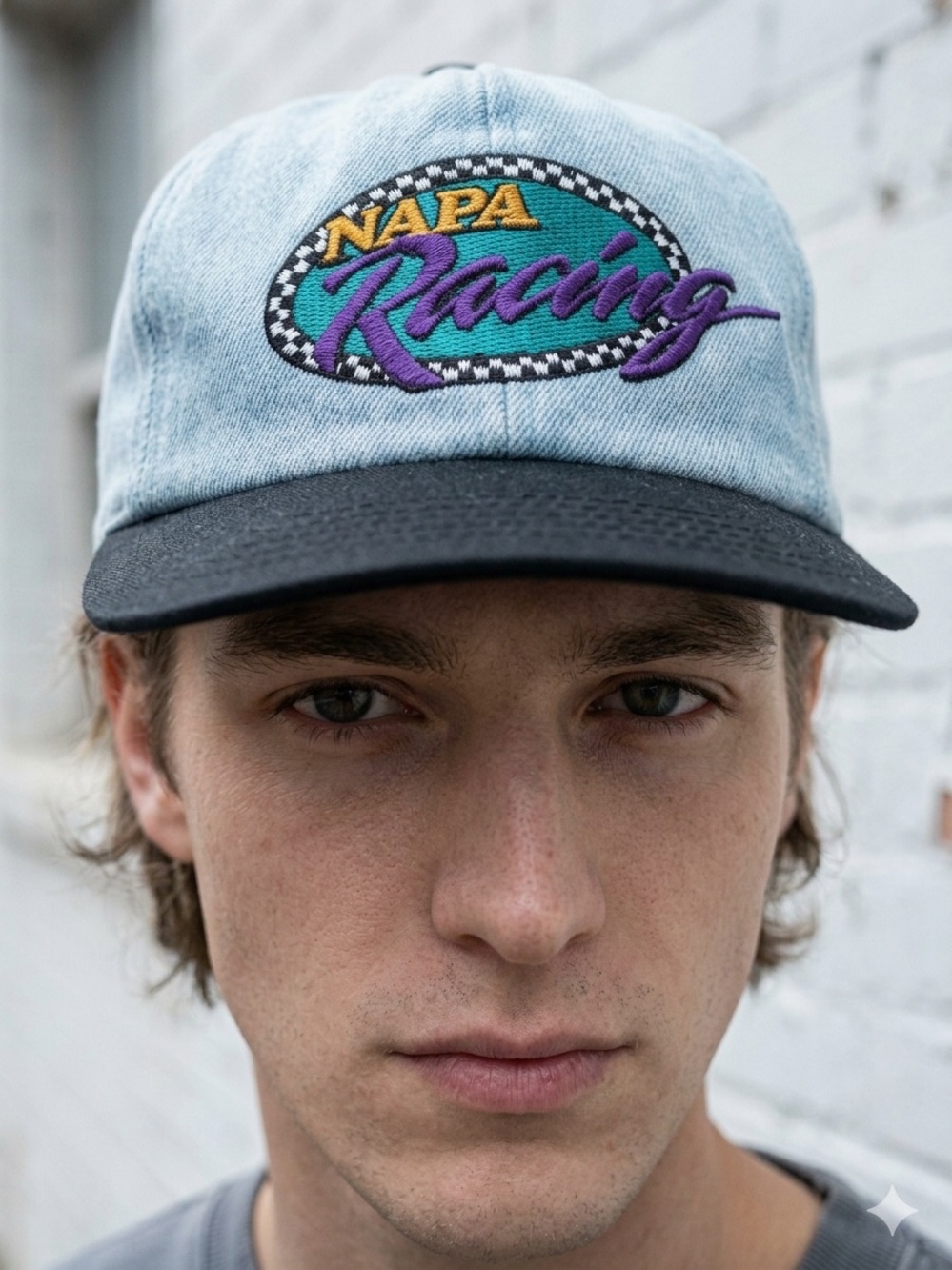 Vintage 80s 90s Napa Racing Denim Wash Adjustable Dad Hat Cap Nascar Racing USA